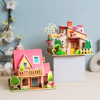 Puzzle 3D en papier, cadeau DIY pour enfants, modèle de maison fait main pour la maternelle, jouet éducatif pour l'éducation précoce