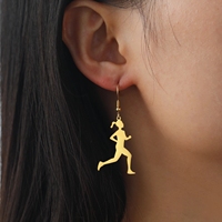 Pendientes de Acero Inoxidable para Mujer, Regalo de Cumpleaños, Deportes, Correr, Trotar, Ejercicio, Joyería al por Mayor