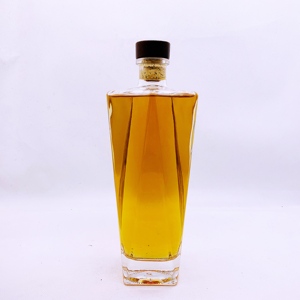 Wholesale Hand Polished High Flint clear Glass square Whisky Bottle <strong>Honey</strong> Glass Jam Jar - Product Image 3