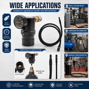 Nouveau régulateur de pression Zimakyfa PBRG-300--BH-A1, régulateur de pression MR GEN2 US Foster, coupleur femelle, tuyau distant, manomètre 300 psi - Product Image 4