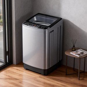 Lavadora de carga superior independiente de 9 kg con pulsador, centrifugado de alta velocidad, exterior de plástico, para uso doméstico, alta eficiencia, ahorra energía y agua - Product Image 2
