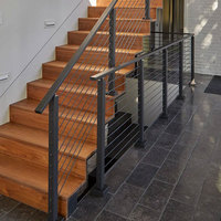 Poteau de garde-corps en acier inoxydable 304 noir mat moderne pour villa, prix d'usine