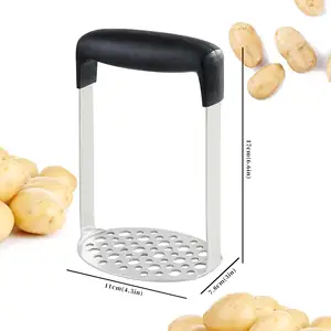 Fabrik hochwertige Hochleistungs-Edelstahl Kartoffel presse Kartoffel stampfer weichen Griff Kunststoff griff für die Küche