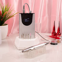 Yodoor 2024 Lime à ongles électrique professionnelle en acier inoxydable, polisseuse, 6 embouts, 35000 tr/min, pour gel/acrylique