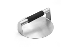 Presse à hamburgers en acier inoxydable, presse à hamburgers ronde antiadhésive, fond plat sans rainures pour la cuisson des hamburgers - Product Image 5