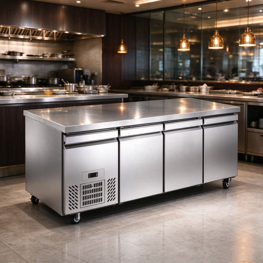Beer System.drawing Commercial Double-Temperature Stainless Steel Prep Table Refrigerator 3 ...