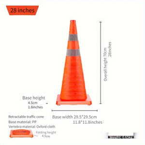 XL TradeNew Высокое качество оптовая продажа 70 см оранжевый трафик гибкие Светоотражающие складные дорожные конус безопасности дорожного движения - Product Image 4