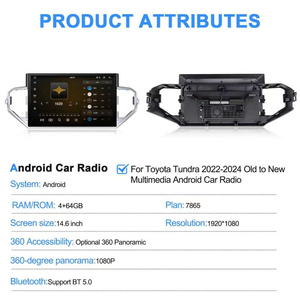 Navihua Nouveau design 14,6'' Écran tactile Android Autoradio Multimédia Carplay Auto Stéréo Lecteur DVD pour Toyota Tundra 2022-2024 - Product Image 3