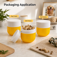 Vente en gros de pots d'emballage pour aliments pour animaux de compagnie en plastique PP de qualité alimentaire avec couvercle à vis, personnalisables avec logo, pour friandises et compléments pour chiens en vrac