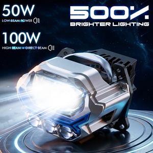 Nouvel Arrivage Phare LED H4 Super Lumineux à Trois Lasers, Lentille de Projecteur Bi-LED de 3,0 Pouces, Faisceau Hi/Lo, 200W/130W, Coupe-Feuille Plat - Product Image 3
