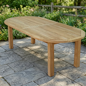 Table à manger pliante en teck massif moderne et durable avec coussin non imperméable pour terrasse extérieure et usage extérieur - Product Image 3