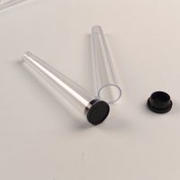 Tubes en plastique PP transparents 19*116 mm, tubes coniques à sécurité enfant avec bouchon