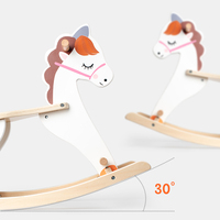 YOUBELL Nouveau Cheval à Bascule en Bois Écologique Populaire pour Enfants - Jouet d'Exercice d'Équilibre Multicolore Éducatif 4,5 kg