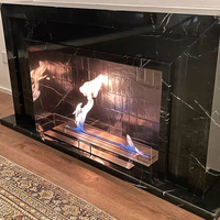 Cheminée moderne autoportante en acier bio éthanol de 1300mm Décor intérieur inséré avec de l'alcool et du carburant Grandes cheminées