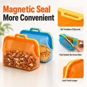 Reusable Foldable Vegetable Fruit Silicone Magnetic Freshness Preservation Storage Container - Product Image 4