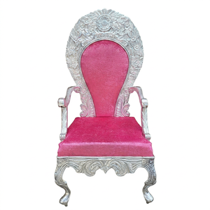 Chaise de mariage royale de luxe Maharaja |   Chaise trône en métal sculpté antique |   Chaise de salle à manger |   Chaise de banquet - Product Image 1