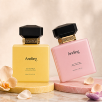 Flacon de parfum carré de luxe en verre vide de 100 ml avec col cranté, personnalisable et imprimable, par Anding Stock