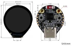 บอร์ดพัฒนา Aismartlink ESP32-C3, จอแสดงผล LCD ทรงกลมขนาด 0.71 นิ้ว, ดวงตาอิเล็กทรอนิกส์ <span class=keywords><strong>Sharingan</strong></span> สำหรับของเล่นตุ๊กตา - Product Image 3