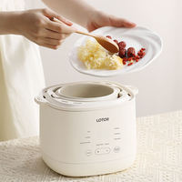 Panci Masak Listrik Pintar 1L untuk Rumah Tangga, Laris Manis, Kontrol Timer Digital, Pengukus Telur, Slow Cooker
