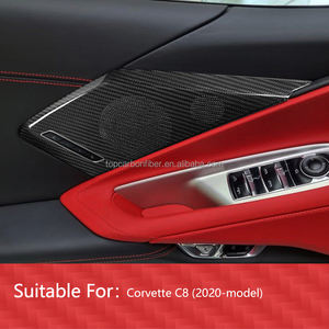 ES pour Chevrolet <span class=keywords><strong>Corvette</strong></span> C8 Stingray Sports 2020 <span class=keywords><strong>2021</strong></span> garniture en Fiber de carbone extérieur intérieur porte haut-parleur accessoires - Product Image 5