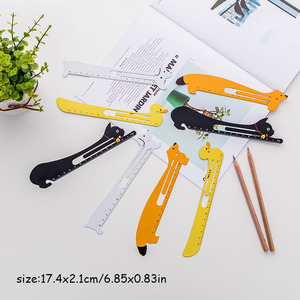 Animal <span class=keywords><strong>de</strong></span> dibujos animados perro gato zorro pato <span class=keywords><strong>corte</strong></span> hueco esmalte suave impresión Metal marcapáginas <span class=keywords><strong>regla</strong></span> - Product Image 3