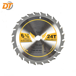 Lama per sega circolare DT da 6-1/2 pollici (24 denti) con albero da 5/8 pollici, denti TCT ATB/FT, per taglio rapido del legno - Product Image 1