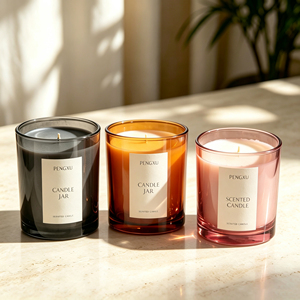 Envase <span class=keywords><strong>de</strong></span> Lujo Personalizado para Velas <span class=keywords><strong>de</strong></span> <span class=keywords><strong>12</strong></span> Onzas, Tapa <span class=keywords><strong>de</strong></span> <span class=keywords><strong>Vidrio</strong></span> para Velas, Frasco <span class=keywords><strong>de</strong></span> <span class=keywords><strong>Vidrio</strong></span> Transparente para Velas - Product Image 2