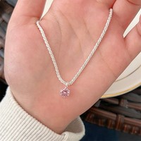 Ins produsen halus hadiah kecil S925 kalung perak kalung liontin perhiasan wanita