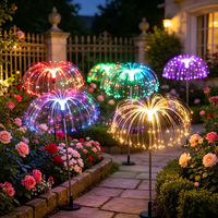 Lampe solaire double tête en forme de méduse, éclairage unique à double couche pour une zone plus large, idéale pour l'éclairage décoratif de jardin