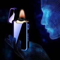 Briquet électrique USB rechargeable Briquet à affichage de puissance Briquet à impulsion Double arc Cigare Plasma Briquet LED pour cadeau du père