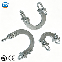 Fixation anti-ondulation UTT18 pour conduites incendie, finition électrogalvanisée, composant homologué UL pour le travail de stabilisation des conduites incendie mécaniques