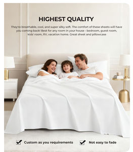 Juego de Ropa de Cama Acolchada Blanca, 100% Poliéster, 200 Hilos, Simple/Queen/King, Antiácaros, para Hotel/Hogar/Escuela - Product Image 2