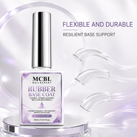 Base de vernis à ongles en caoutchouc en gros, gel de base professionnel, flexible, durable, résistant aux éclats, à retirer par trempage, 12 ml