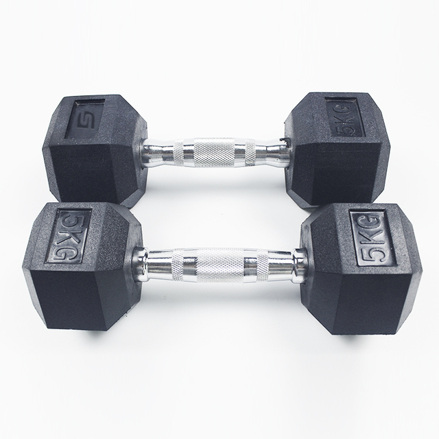 Commercial Black Iron Hexagon Dumbbell Set Free Weights Gym Fitness Equipment Strength Training
