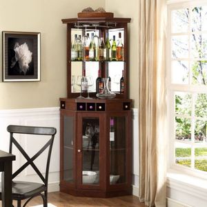 Mobile Porta Vini <span class=keywords><strong>in</strong></span> <span class=keywords><strong>Legno</strong></span> Massello Intagliato con Porta ad Arco <span class=keywords><strong>in</strong></span> Vetro, Stile Country Americano di Lusso per <span class=keywords><strong>Soggiorno</strong></span> di Villa - Product Image 6