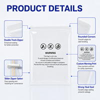 Sacs sous vide transparents imprimés par gravure personnalisée avec étiquette d'avertissement, résistants à l'humidité, pour vêtements, pochettes de compression pour l'emballage FBA