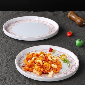 Assiette ronde en mélamine avec motif floral pour hôtels et restaurants - Product Image 1