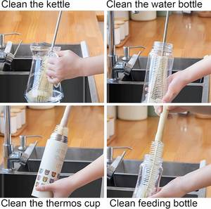 3 Series Plastic <b>Bottle</b> Cleaning Brush Bent Wooden Handle Resin Free Scratch-Free <b>Bottle</b> <b>Cleaner</b> Stainless Steel Tumblers - Product Image 6
