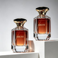 Vente directe d'usine, flacon de parfum carré en verre transparent de 100 ml avec pulvérisateur à impression sérigraphique, boîte personnalisée, étiquette privée pour cadeaux
