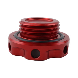 Bouchon d'huile en alliage d'aluminium, hexagonal de 15 mm, rouge, universel, pour remplacer le bouchon de remplissage d'huile moteur de voiture - Product Image 3
