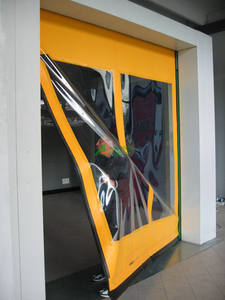 Portes roulantes en PVC coupe-vent à grande vitesse Porte à fermeture éclair auto-réparatrice Porte automatique à <span class=keywords><strong>action</strong></span> rapide pour l'entrée - Product Image 2