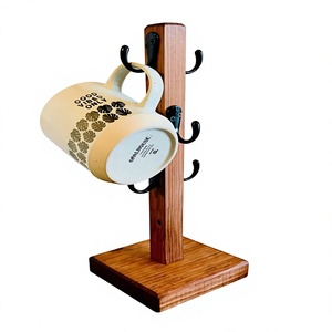 Organizador de encimera de madera rústica de un solo nivel, hecho a mano, duradero, para almacenamiento de especias y tazas en la cocina - Product Image 6
