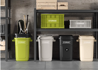 Poubelles de recyclage en plastique portables pour cuisine, 10L, 20L, 34L, 46L, vente en gros d'usine