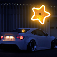 Letrero de Neón LED con Forma de Estrella, Estilo JDM Universal, Colorido, Romántico, para Decoración de Autos
