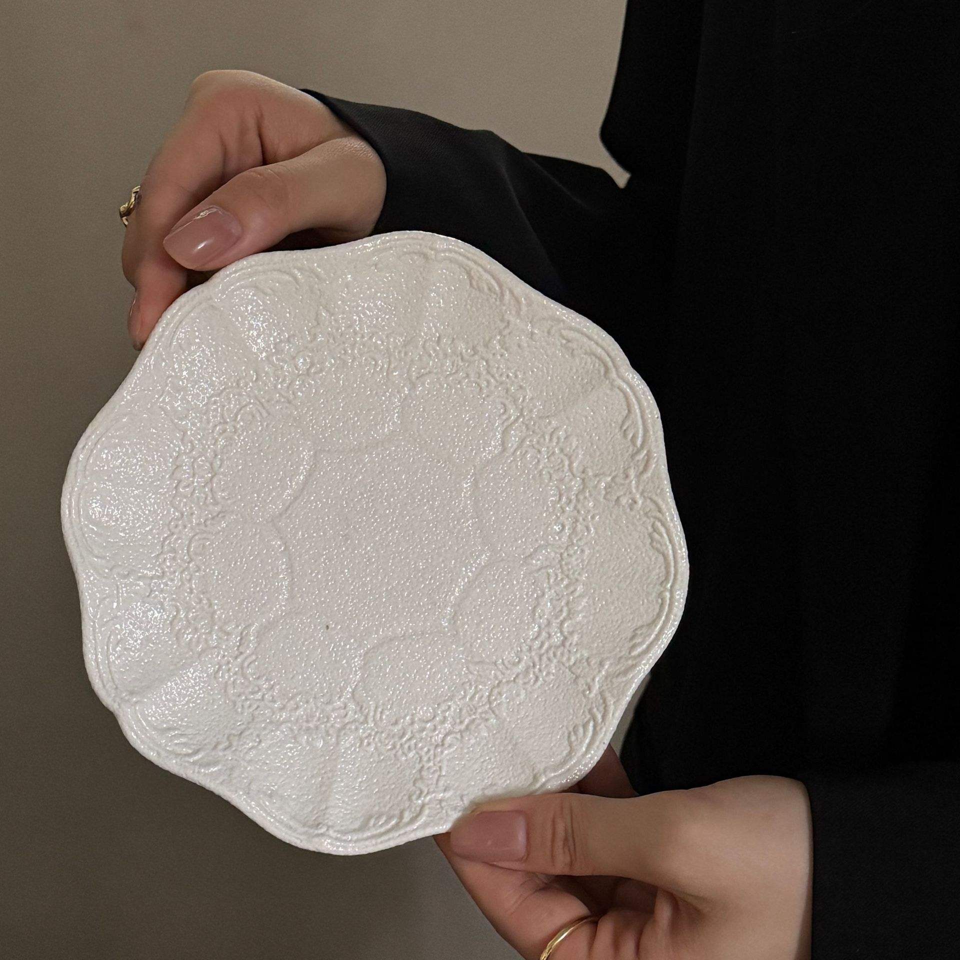 ลูกไม้มูนไลต์สีขาวด้านขนาด8นิ้ว20ซม. * 2