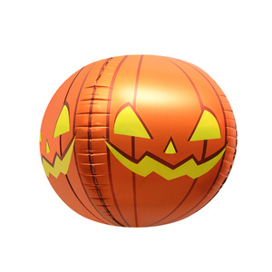 Halloween Layout Props Toy <b>Balloon</b> 4D Three-dimensional Pumpkin Head Modeling Aluminum Film <b>Balloon</b> Column - Product Image 3