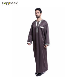 Moda elegante medio oriente ricamo girocollo manica lunga maschile abito musulmano per uomo <span class=keywords><strong>turco</strong></span> con tasche per Ramadan - Product Image 1