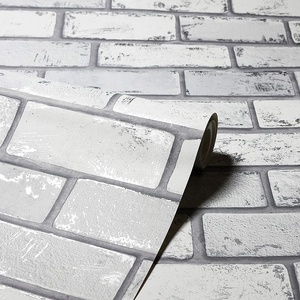 Rouleaux de papier peint autocollant imperméable en pvc, 5 m, <span class=keywords><strong>noir</strong></span> <span class=keywords><strong>et</strong></span> <span class=keywords><strong>blanc</strong></span> effet brique, décoration murale de <span class=keywords><strong>chambre</strong></span> à coucher - Product Image 5