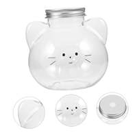 Bouteille d'eau en plastique PET de qualité alimentaire de 500 ml en forme de chat, avec bouchon à vis en aluminium, pour l'emballage de jus, de lait et de thé