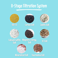 Filtre de baignoire domestique à 8 étages charbon actif élimination du chlore baignoire douche filtre à eau